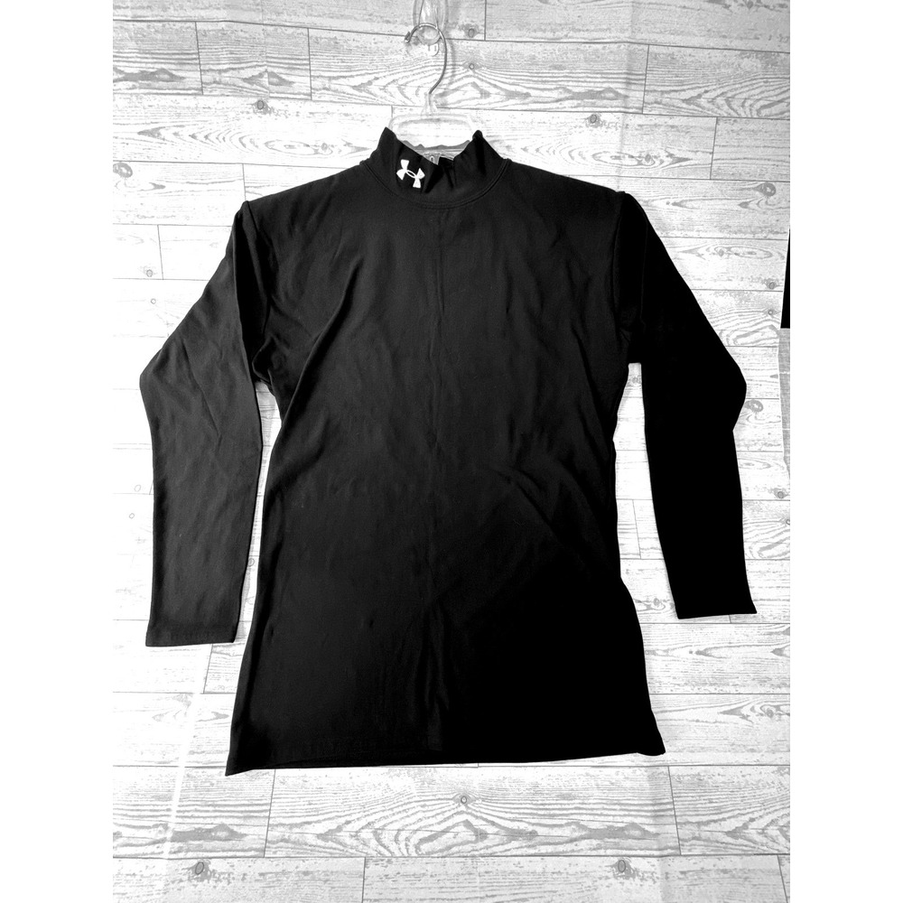 Under Armour Mock Neck Base Layer Top Men XL Black Compression